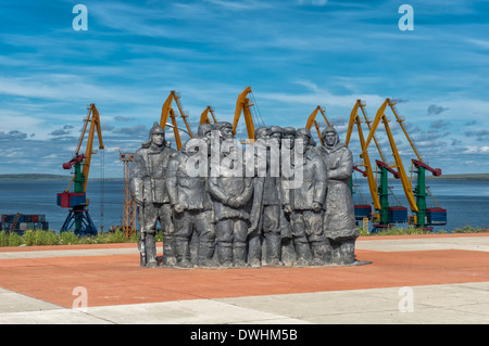 Anadyr - Monument to the first Revkom Stock Photo