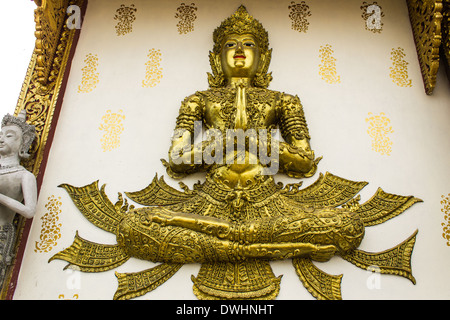 Angels Statue on an antique Thai temple Stock Photo