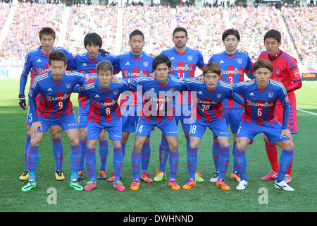 FCFC Tokyo team group line-up (FC Tokyo), MARCH 8, 2014 - Football / Soccer : 2014  J.LEAGUE Division 1 match between FC Tokyo 1-1 Ventforet Kofu at Ajinomoto Stadium, Tokyo, Japan. (Photo by Yusuke Nakanishi/AFLO SPORT) [1090] Stock Photo