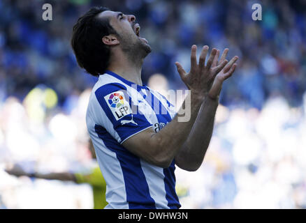 Barcelona, Spain. 9th Mar, 2014. Victor Sanchez in the match between RCD Espanyol and Elche, for the Week 27 of the Spanish League match at the Cornella-El Prat stadium on March 9, 2014. Photo: Joan Valls/Urbanandsport/Nurphoto. Credit:  Joan Valls/NurPhoto/ZUMAPRESS.com/Alamy Live News Stock Photo