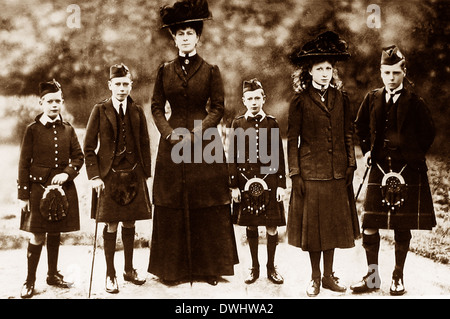 Queen Mary and Princes Albert Henry George and Princess Mary Stock Photo