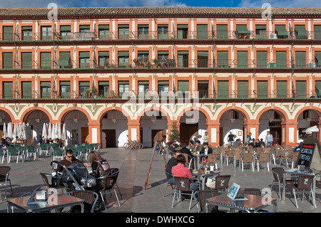 Corredera square and terrace bar, Cordoba, Region of Andalusia, Spain, Europe Stock Photo