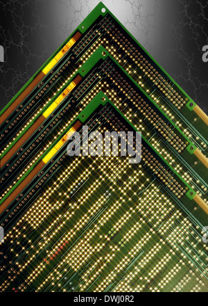 Set of three Printed Circuit Boards - Electronics Stock Photo