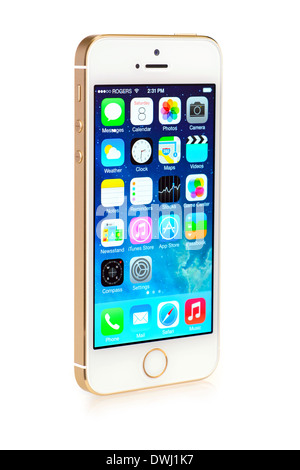 iPhone 5S White Gold, Champagne Apple iPhone 5 S Stock Photo