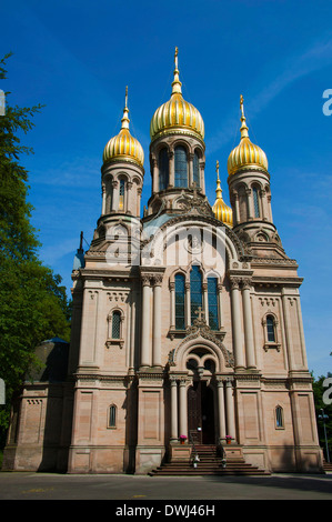Russian orthodox church, Wiesbaden Stock Photo