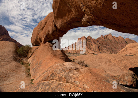 rock arch near the granite mountain Spitzkoppe, Namibia, Africa Stock Photo