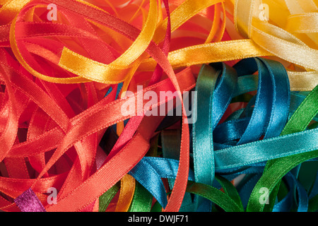 Abstract picture of colored sewing ribbons Stock Photo