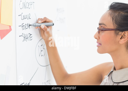 Designer writing on whiteboard Stock Photo