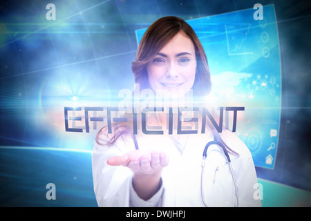 Efficient against futuristic technology interface Stock Photo