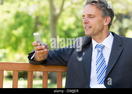 Businessman using smartphone Stock Photo