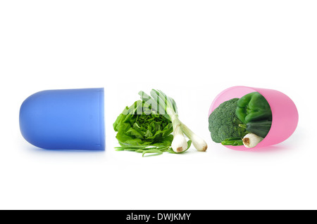 Vitamins and minerals concept Stock Photo