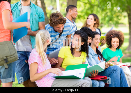Students studying on campus Stock Photo