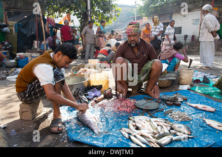 India, West Bengal, Kolkata, fish market Stock Photo