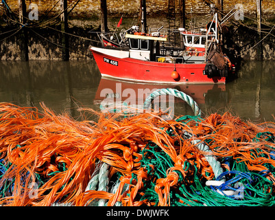 Fishing boat in Whitstable Kent harbour Stock Photo