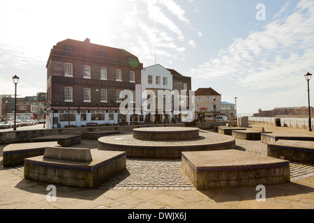 Spice Island Inn and the Point in Old Portsmouth. Stock Photo