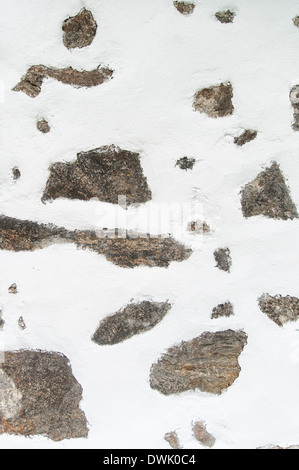 Half plastered white wall Stock Photo