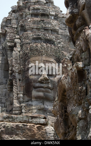 Bayon Temple near Angkor Wat in Cambodia in South East Asia Stock Photo