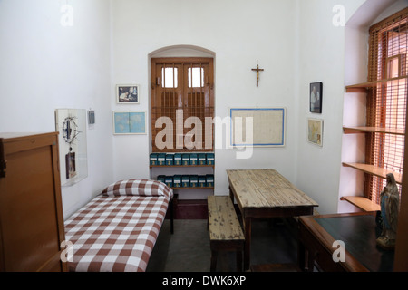 The former room of Mother Teresa at Mother House in Kolkata, West Bengal, India Stock Photo