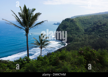 View from Pololu Valley Lookout. The Big Island, Hawaii, USA. Stock Photo