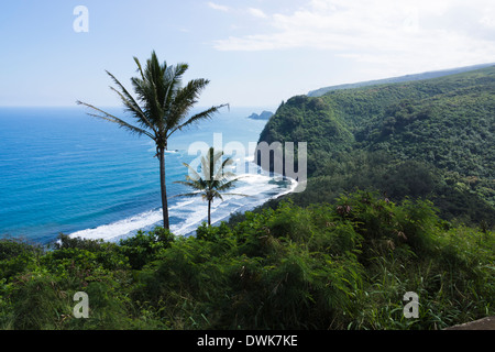 View from Pololu Valley Lookout. The Big Island, Hawaii, USA. Stock Photo