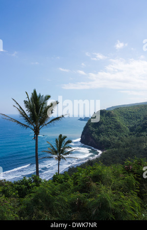 View from Pololu Valley Lookout. The Big Island, Hawaii, USA. Stock Photo