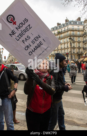 Paris, France, European Activists Group, Act Up Paris, Protesting at Moulin Rouge, Against Anti-Prostitution Meeting by Feminist Groups Stock Photo