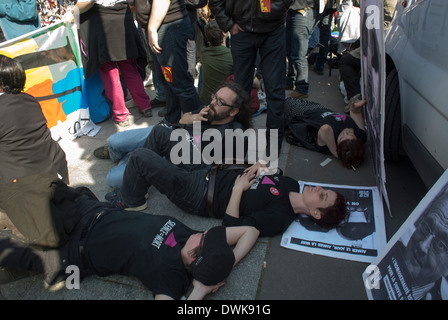 Paris, France, European Activists Group, Act Up Paris, Protesting at Place de la Bastille, for Equal Rights, and Gay Marriage Stock Photo