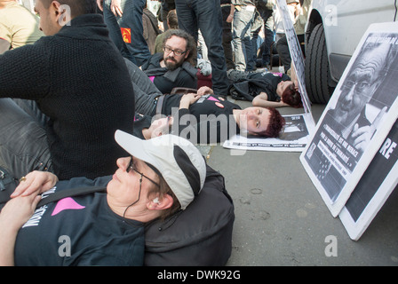 Paris, France, European Activists Group, Act Up Paris, Protesting at Place de la Bastille, for Equal Rights, and Gay Marriage Stock Photo