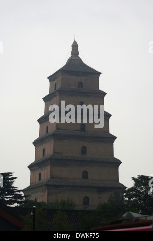 Wild Goose Pagoda in downtown Xi'an, China Stock Photo