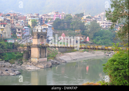 Victoria Bridge across Beas River, Mandi, Himachal Pradesh, India, Asia Stock Photo