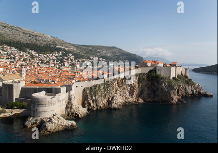 Fort Bokar, the round structure in front, Old Town, UNESCO World Heritage Site, Dubrovnik, Croatia, Europe Stock Photo