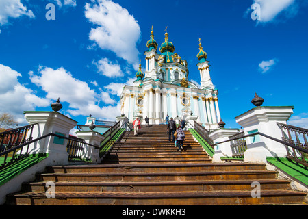 St. Andrews church in Kiev, Ukraine, Europe Stock Photo