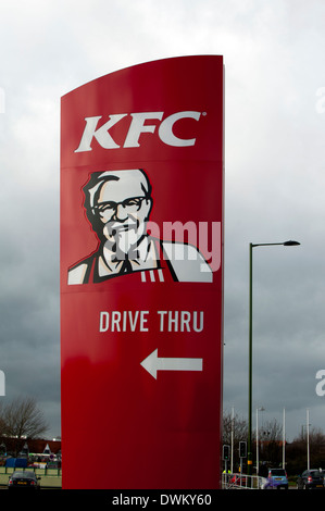 KFC Drive thru sign, Small Heath, Birmingham, UK Stock Photo