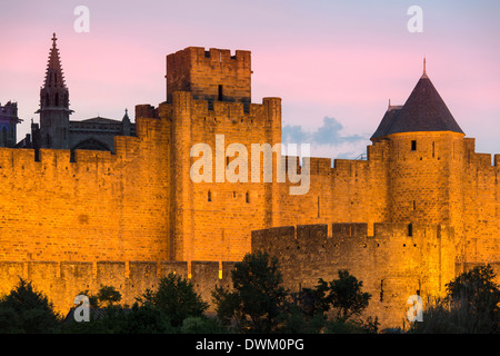 The medieval fortress and walled city of Carcassonne in southwest France Stock Photo