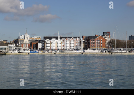 the city and port of southampton on the south coast of England as seen from Town Quay Stock Photo