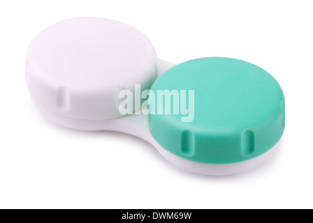 Contact lens case isolated on white Stock Photo