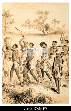 Band of Captives driven into slavery Stock Photo