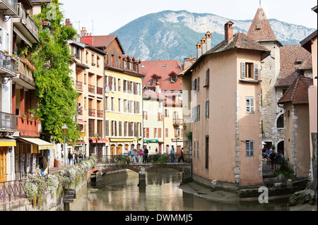 A view of the old town of Annecy, Haute-Savoie, France, Europe Stock Photo