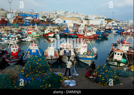 Fishing harbour and the Medina (Old City), Tangier, Morocco, North Africa, Africa Stock Photo