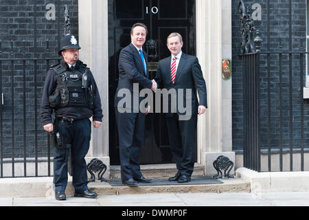 London, UK. 11th Mar, 2014.  British Prime Minister David Cameron Greets Irish Taoiseach Enda Kenny at Downing Street. Credit:  Lee Thomas/Alamy Live News Stock Photo