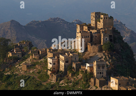 Al Jaray village, Al Mahwit region, Central Mountains, Yemen, Middle East Stock Photo