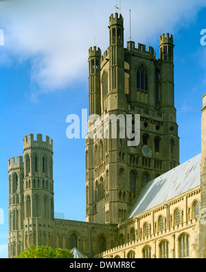 West Tower of Ely Cathedral Cambridgeshire from the South East Stock Photo