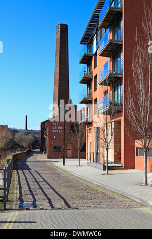 The Chimney House, Kelham Island Museum and Riverside apartments, Sheffield, South Yorkshire, England, UK. Stock Photo