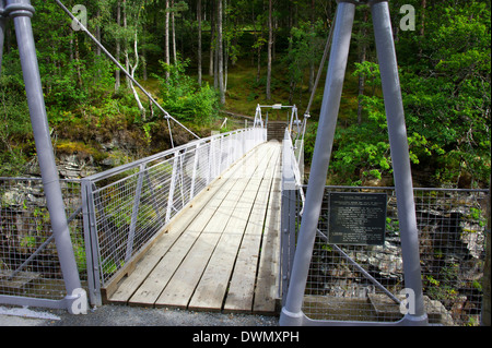 Suspension bridge, Corrieshalloch Gorge Stock Photo