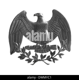 Eagle from Quarter dollar coin, USA, 1981, on white background Stock Photo