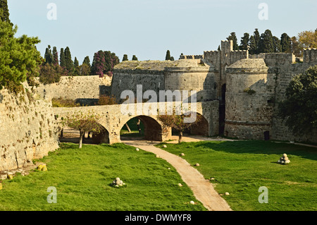 Gate Ampuaz, Old Town, Rhodes City, Rhodes, Dodecanese, Greek Islands, Greece, Europe Stock Photo