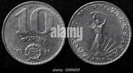 10 forint coin, Strobl Monument, Hungary, 1971 Stock Photo
