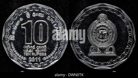 10 Rupees coin, Sri Lanka, 2011 Stock Photo