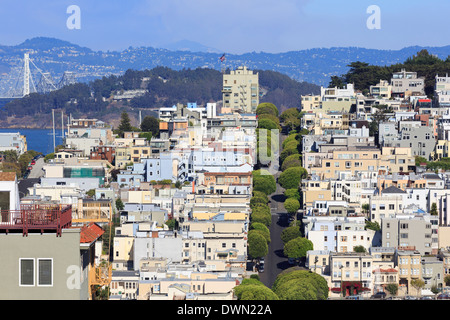 Lombard Street, San Francisco, California, United States of America, North America Stock Photo