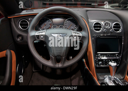 Bentley New Continental GT Speed at the 84th Geneva International Motor Show 2014. Stock Photo